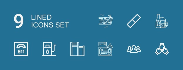 Editable 9 lined icons for web and mobile