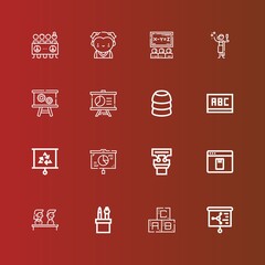 Editable 16 teacher icons for web and mobile
