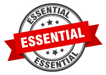 Fototapeta premium essential label sign. round stamp. band. ribbon