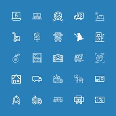 Editable 25 truck icons for web and mobile
