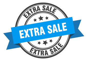 Fototapeta premium extra sale label sign. round stamp. band. ribbon