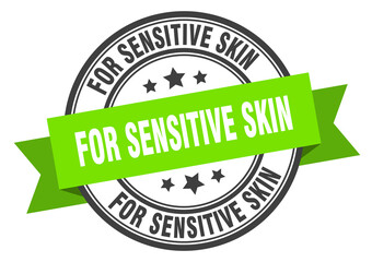 for sensitive skin label sign. round stamp. band. ribbon