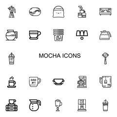 Editable 22 mocha icons for web and mobile