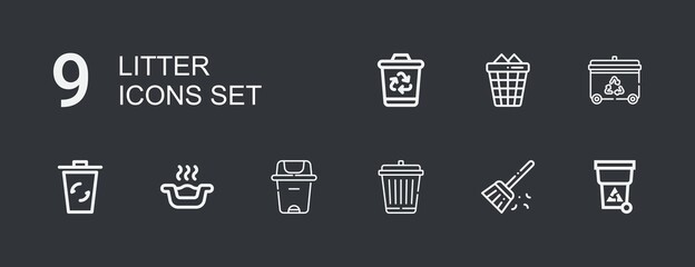 Editable 9 litter icons for web and mobile