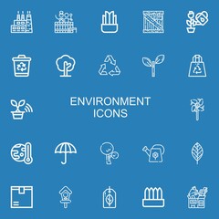 Editable 22 environment icons for web and mobile