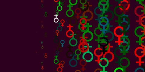 Light Multicolor vector template with businesswoman signs.