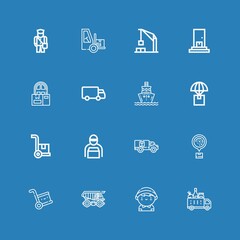 Editable 16 shipment icons for web and mobile