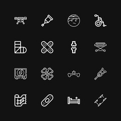 Editable 16 injury icons for web and mobile