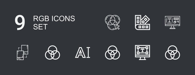 Editable 9 rgb icons for web and mobile