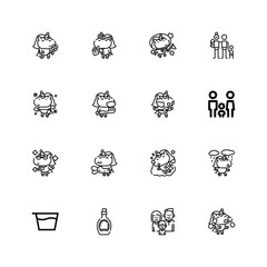 Editable 16 fancy icons for web and mobile