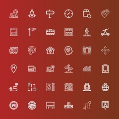 Editable 36 route icons for web and mobile