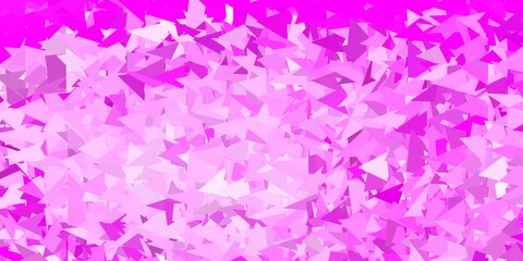 Light purple, pink vector abstract triangle background.