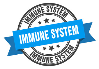 immune system label sign. round stamp. band. ribbon