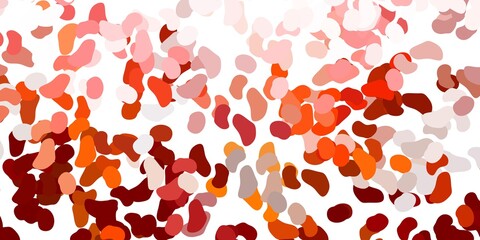 Light red, yellow vector backdrop with chaotic shapes.