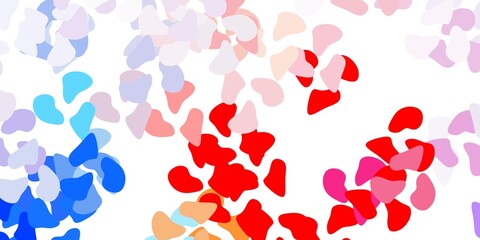 Light blue, red vector backdrop with chaotic shapes.