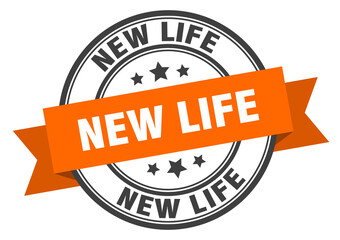 Obraz premium new life label sign. round stamp. band. ribbon
