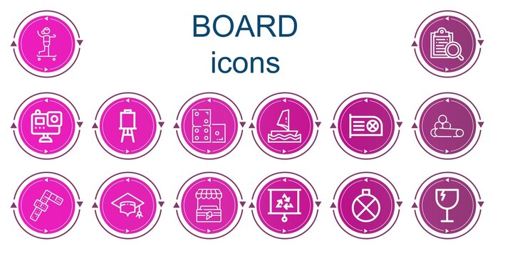 Editable 14 board icons for web and mobile