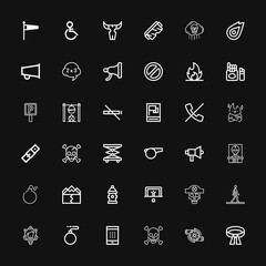 Editable 36 warning icons for web and mobile
