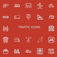 Editable 22 traffic icons for web and mobile