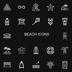 Editable 22 beach icons for web and mobile
