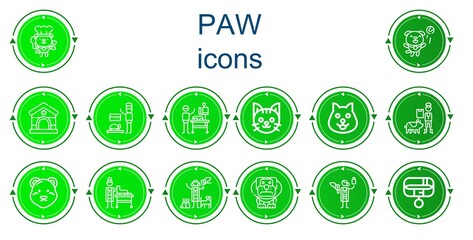 Editable 14 paw icons for web and mobile