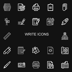 Editable 22 write icons for web and mobile