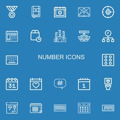 Editable 22 number icons for web and mobile