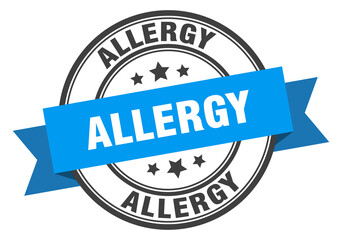 Fototapeta premium allergy label sign. round stamp. band. ribbon