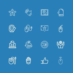 Editable 16 finger icons for web and mobile