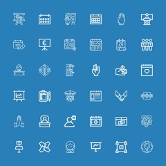 Editable 36 meeting icons for web and mobile