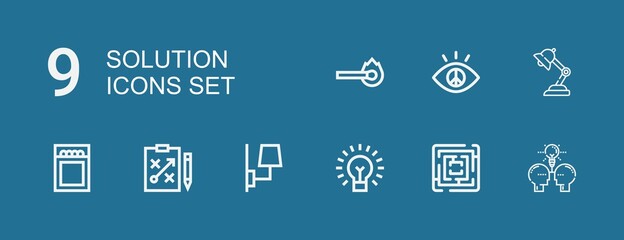 Editable 9 solution icons for web and mobile