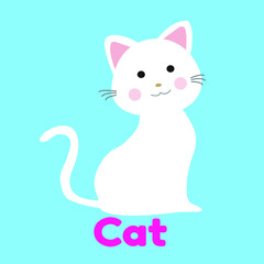 Animal Cat Playing Card For Kids Cartoon Vector