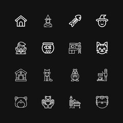 Editable 16 cat icons for web and mobile