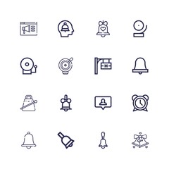 Editable 16 handbell icons for web and mobile