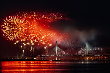 Fireworks over the bridge