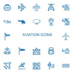 Editable 22 aviation icons for web and mobile