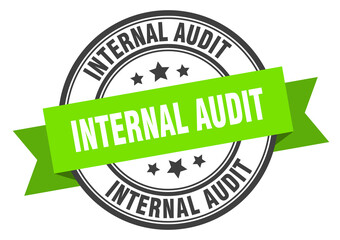 internal audit label sign. round stamp. band. ribbon