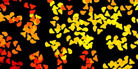 Dark yellow vector texture with memphis shapes.