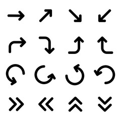 Arrows flat symbol isolated on white background