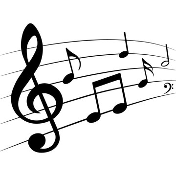 Music notes isolated, musical design element, vector illustration.
