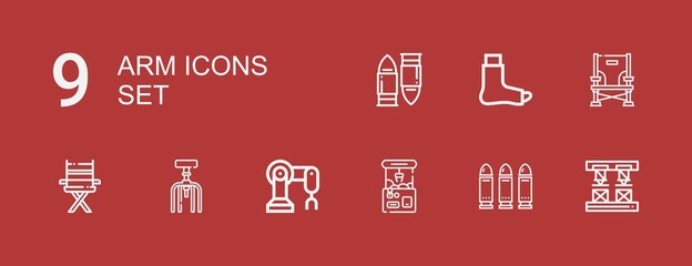 Editable 9 arm icons for web and mobile