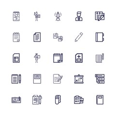 Editable 25 notepad icons for web and mobile