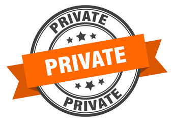 Fototapeta premium private label sign. round stamp. band. ribbon