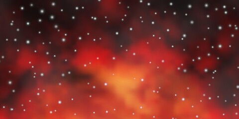 Dark Orange vector background with small and big stars. Shining colorful illustration with small and big stars. Pattern for websites, landing pages.