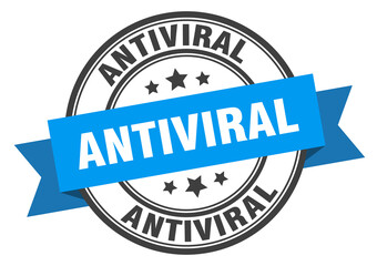 antiviral label sign. round stamp. band. ribbon