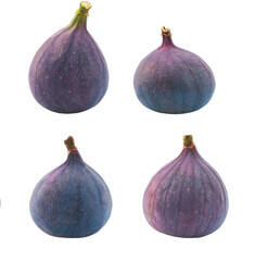 Set of fresh whole  figs isolated on white background.