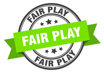 fair play label sign. round stamp. band. ribbon - obrazy, fototapety, plakaty