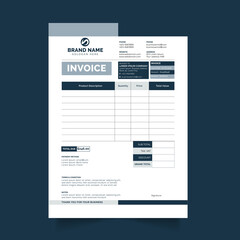 the clean and minimal black and white business invoice template vector format