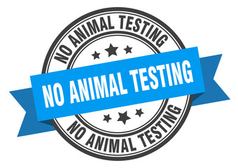 Fototapeta premium no animal testing label sign. round stamp. band. ribbon