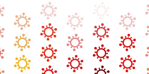 Light Orange vector background with covid-19 symbols.